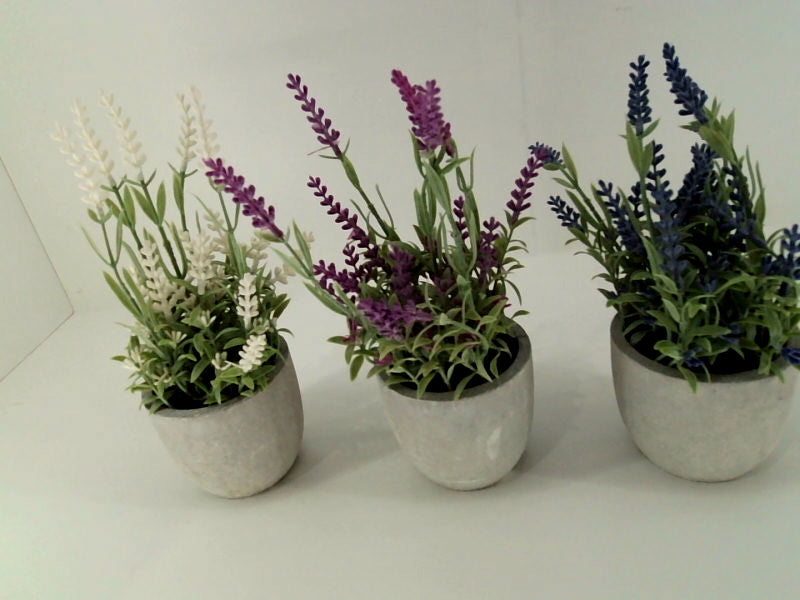 Velener 8 Inch Artificial Lavender Potted Plants Set