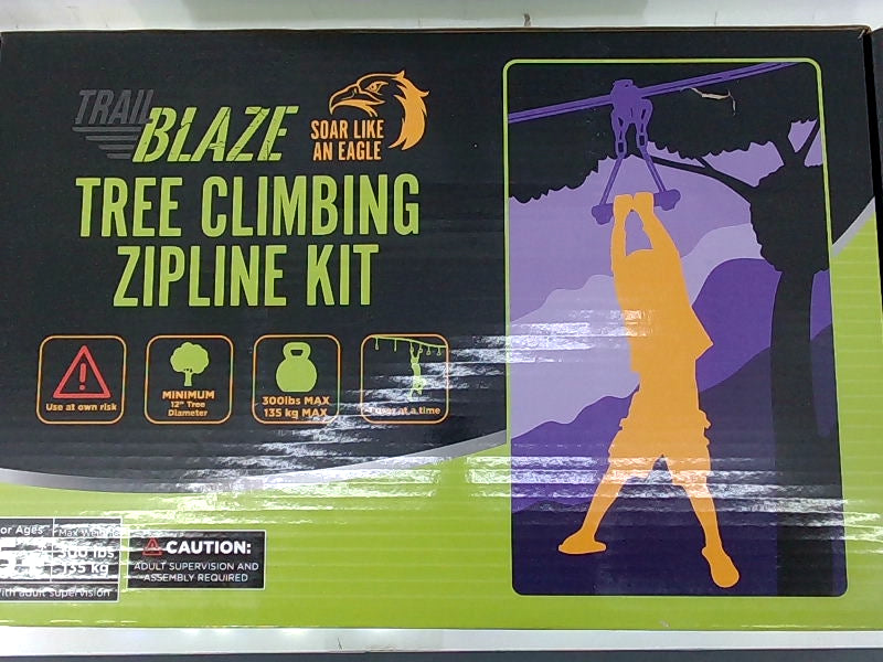 Trailblazeslackline Zimpline for Backyard Ninja Multicolor Size 70 Ft