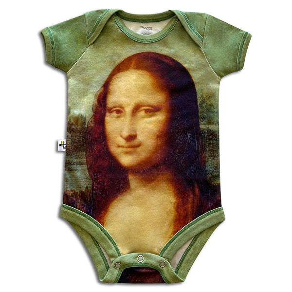 Collection Mona Lisa Baby Romper Unisex (6-9 Months) Green Color Green Size 6-9 Months