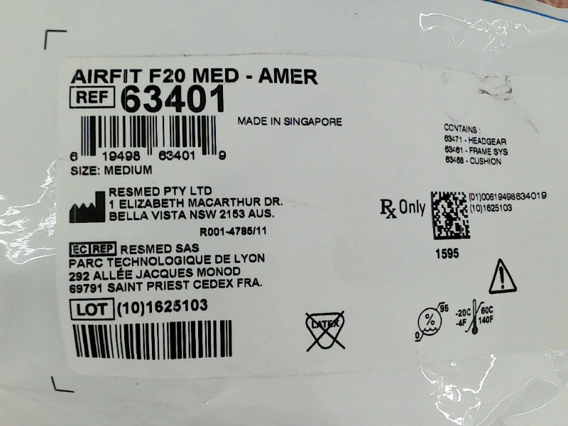 ResMed AirFit F20 Full Face CPAP Mask Size F20