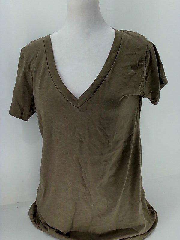 Next Level Womens V Neck T Shirt Short Sleeve Top Color Dark Green Size Large