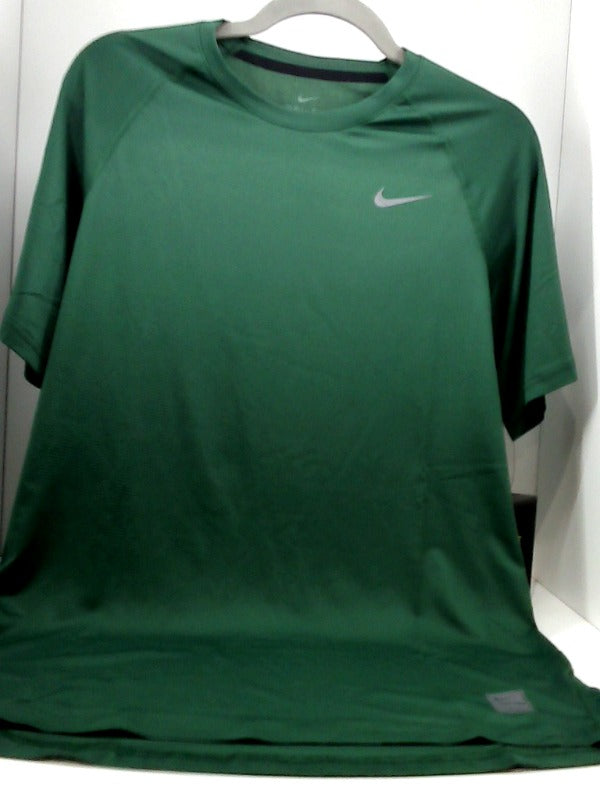 Mens Nike Dri Fit Training Regular Short Sleeve Active Shirt Color Dark Green Size Medium