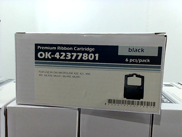 Okidata Black Ribbon Cartridge 6 Pack