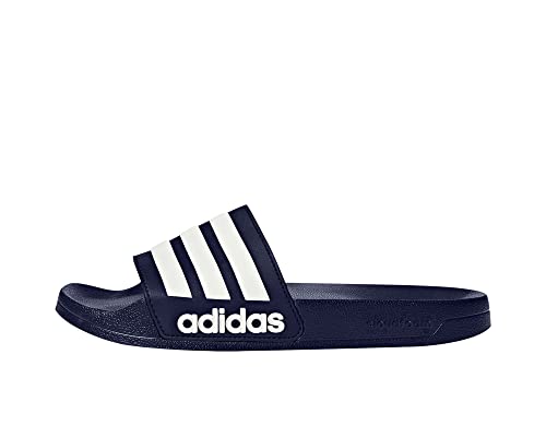 Adidas Men's Navy Slides with Cloudfoam Footbed Size 10