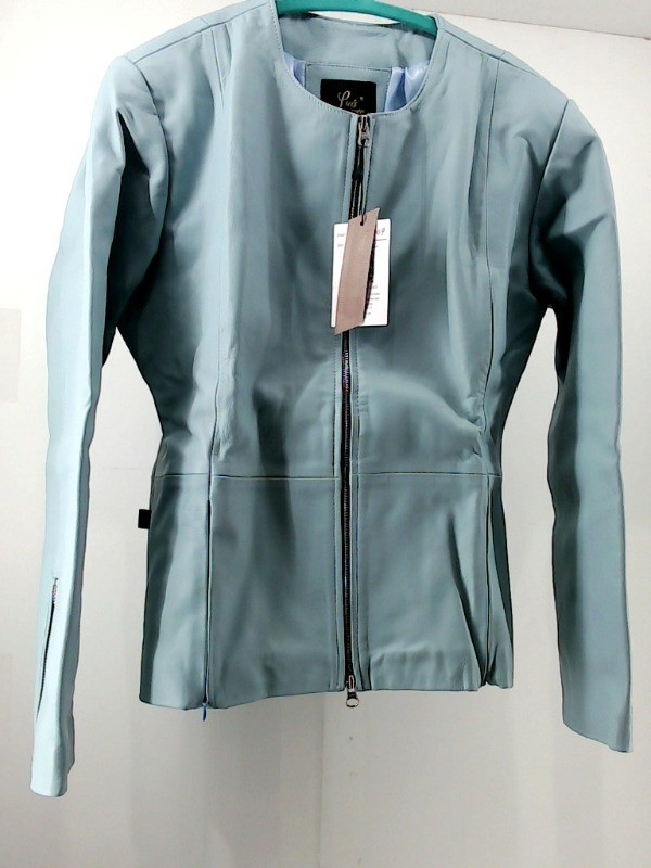 Cory Women's Peplum Blue Lambskin Leather Jacket and Classy Women's Small