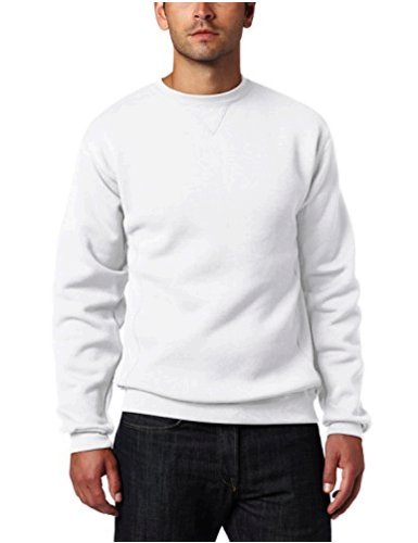Dri-Power Fleece Crew White Large Color Sweatshirt Size Large