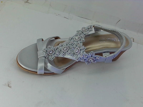 Temolfon Women's Silver Wedge Sandals Size 40