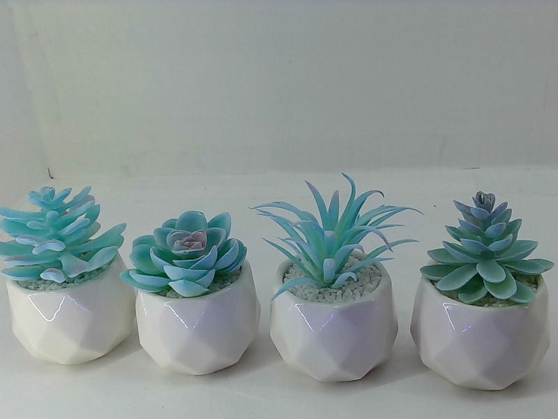 Velener Blue Artificial Succulent Set of 4 - Home Decor