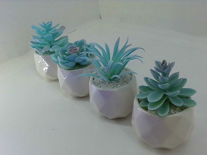 Velener Blue Artificial Succulent Set of 4 - Home Decor