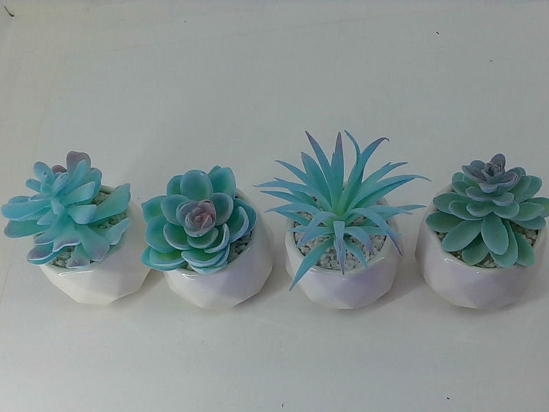 Velener Blue Artificial Succulent Set of 4 - Home Decor