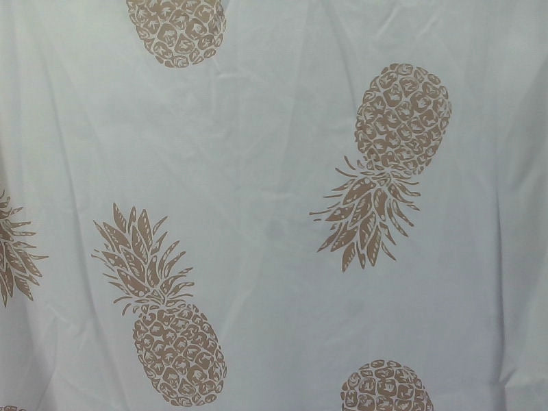 Azuki Beige Pineapple Print Women's Blouse Size 4