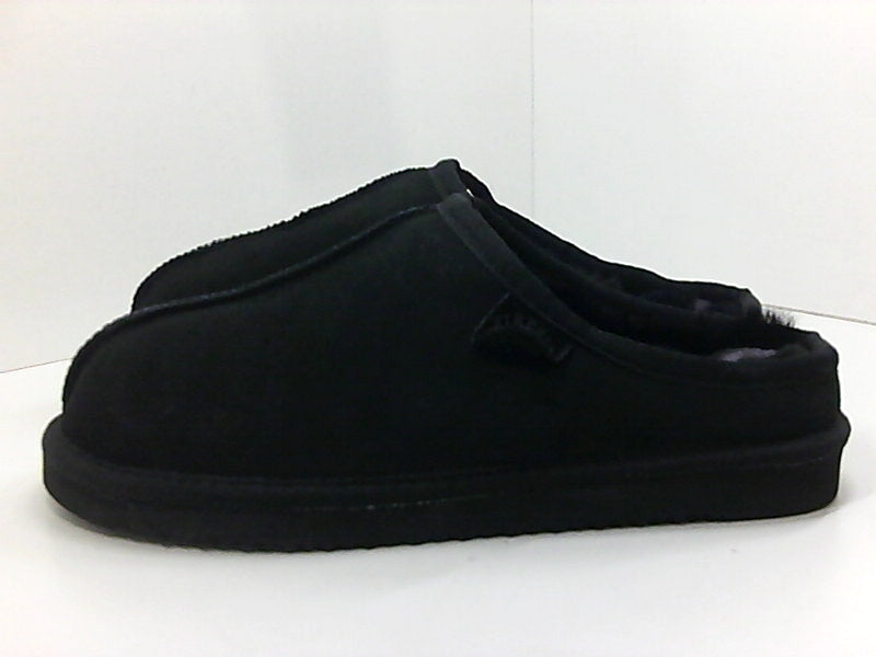 Men's Black Shearling Moccasins - Size 8