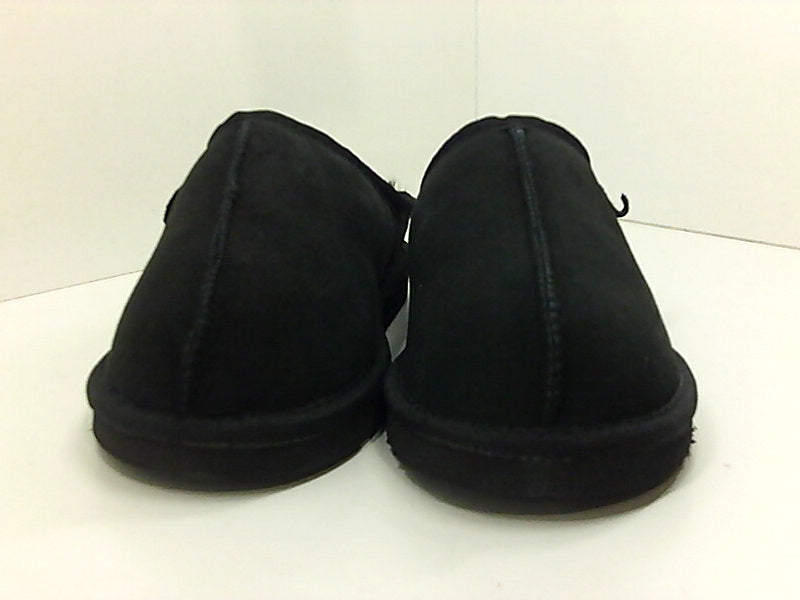 Men's Black Shearling Moccasins - Size 8