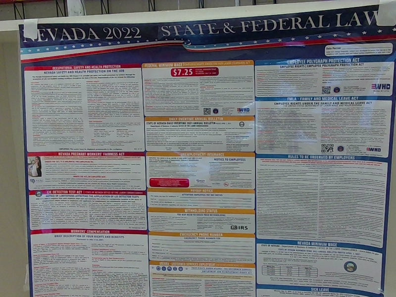 Nevada 2022 State & Federal Law Poster