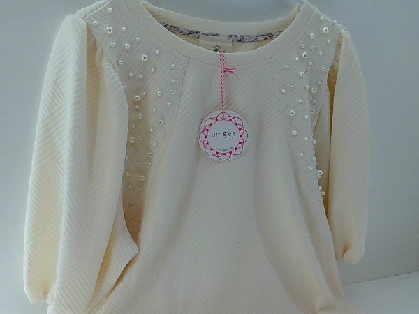 Umgee Beige Pearl Embellished Blouse - Large