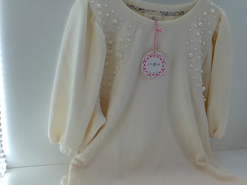 Umgee Beige Pearl Embellished Blouse - Large