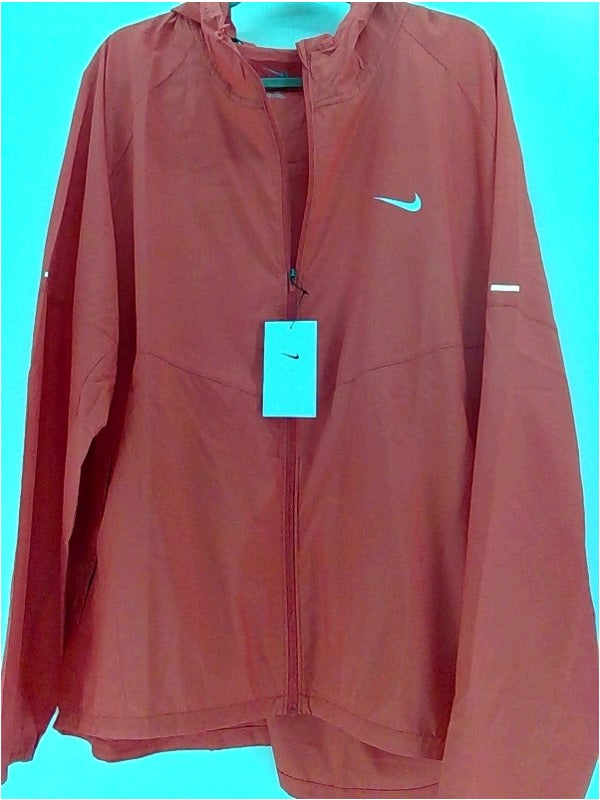 Nike Mens Runing Jacket Regular Zipper Rain Jacket Color Red Size XX-Large