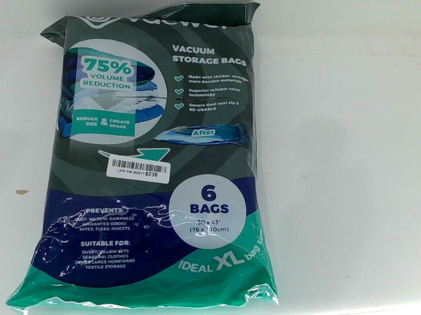 Vacwel Vacuum Storage Bag Color Clear Size 6 Bags 30''x43''