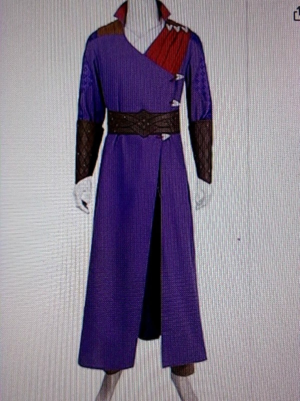 Purple Gothic Costume Cape with Belt - 2XL