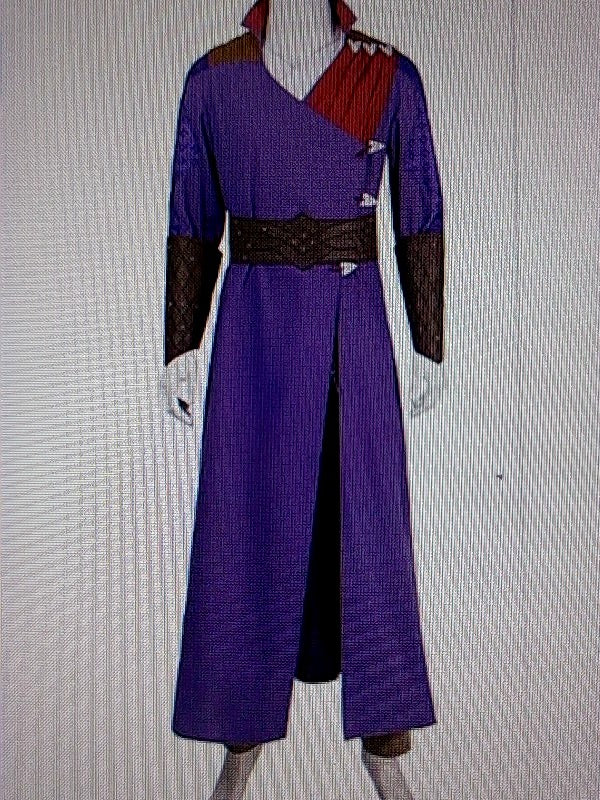 Purple Gothic Costume Cape with Belt - 2XL