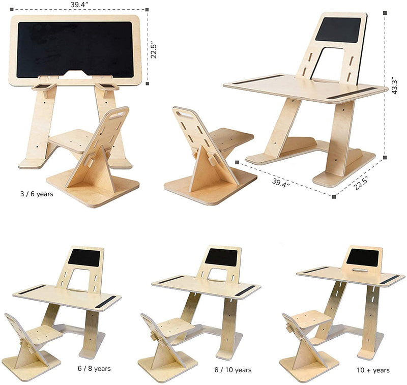 KIDS DESK AND CHAIR SET - BLACKBOARD