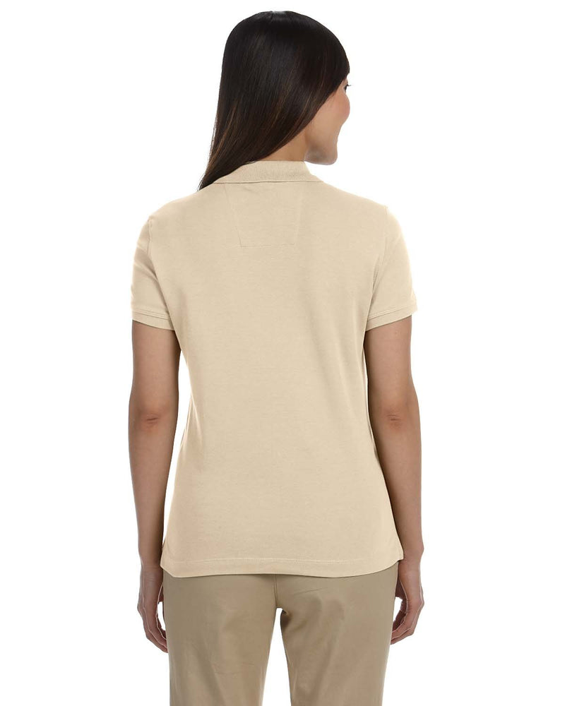 Devon & Jones Women's Pima Interlock Polo Large Beige