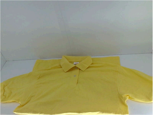 Hanes Mens Short Sleeve Polo Shirt Color Yellow Size Medium