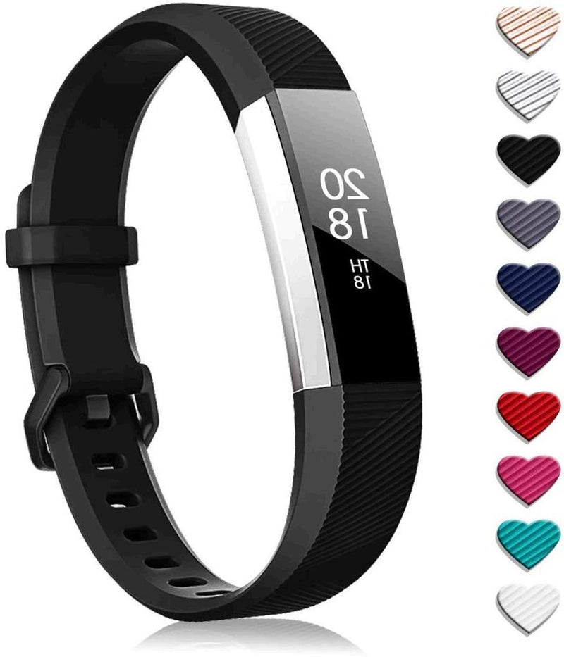 Treasuremax Fitbit Alta Hr Bands Adjustable Silicone Replacement Black Large