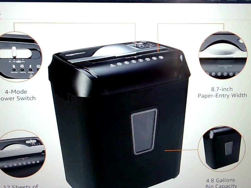 Amazon Basics 12 Sheet Cross Cut Paper Shredder for Home Office