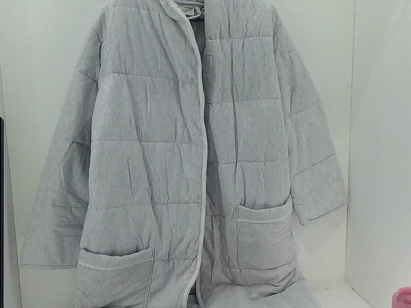 Light Grey Women's Quilted Bathrobe - XS