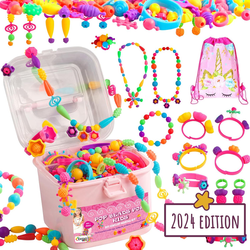 Pop Beads Jewelry Making Kit Snap Beads Bracelets Necklaces Pink