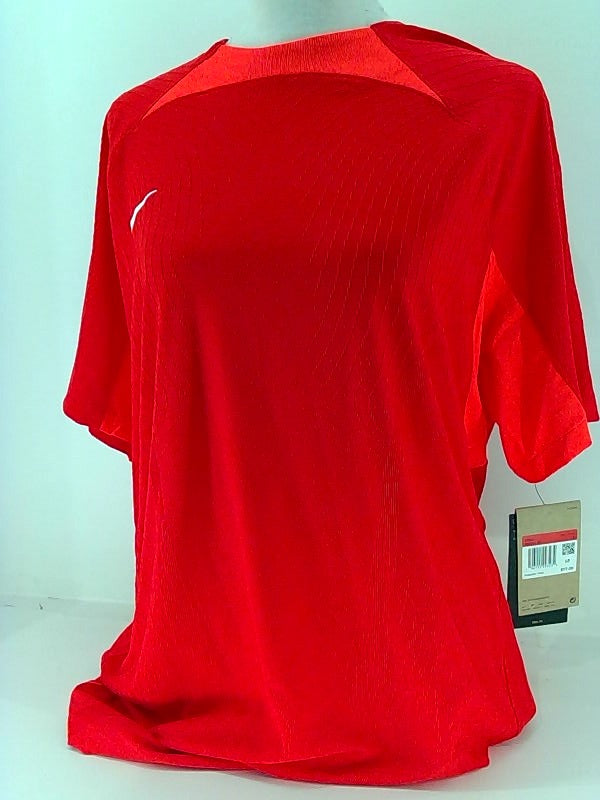 Nike Mens Dri Fit Knit Soccer Jersey T-Shirt Color Red & Orange Size Large