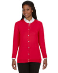 Devon & Jones DP181W Womens Perfect Fit Ribbon Cardigan Large Red Tops