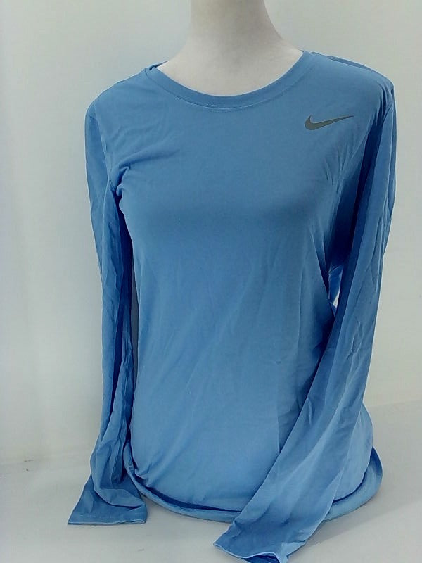 Nike Womens Legend 2.0 Tee Relaxed Fit Long Sleeve Top Color Light Blue Size Small
