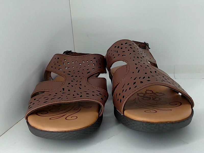 Easy Street Bolt Sandals Brown Size 6 Open Toe Flats