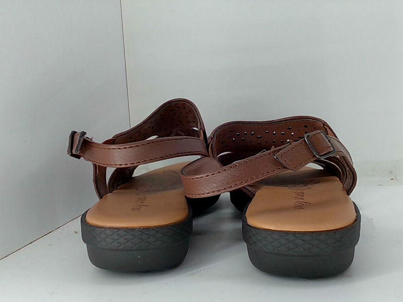 Easy Street Bolt Sandals Brown Size 6 Open Toe Flats