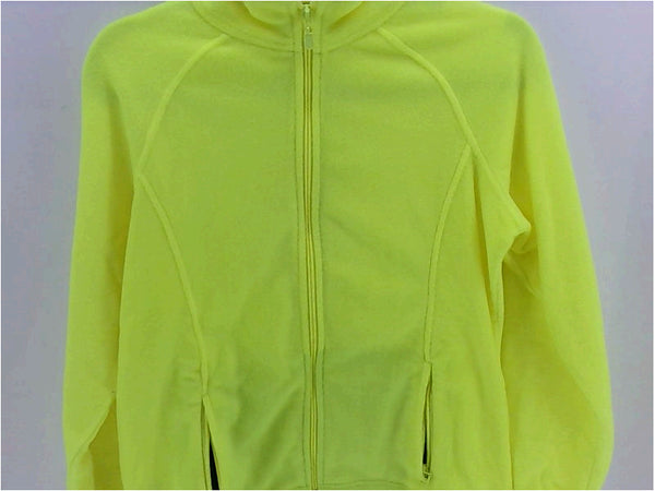 Harriton Womens Neon Yellow Casual Zip Sweater Jacket Size Small