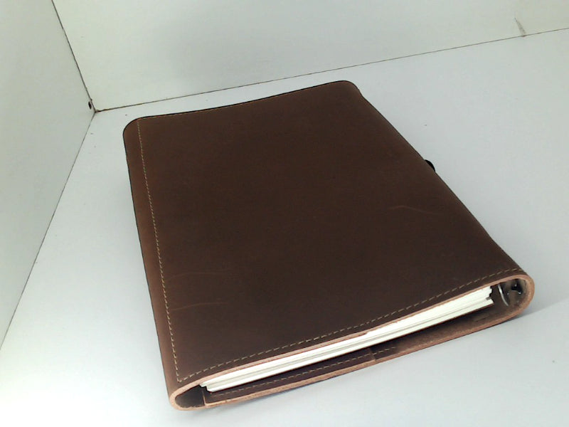 Refillable A5 Leather Journal with Compass Design 8.75x6