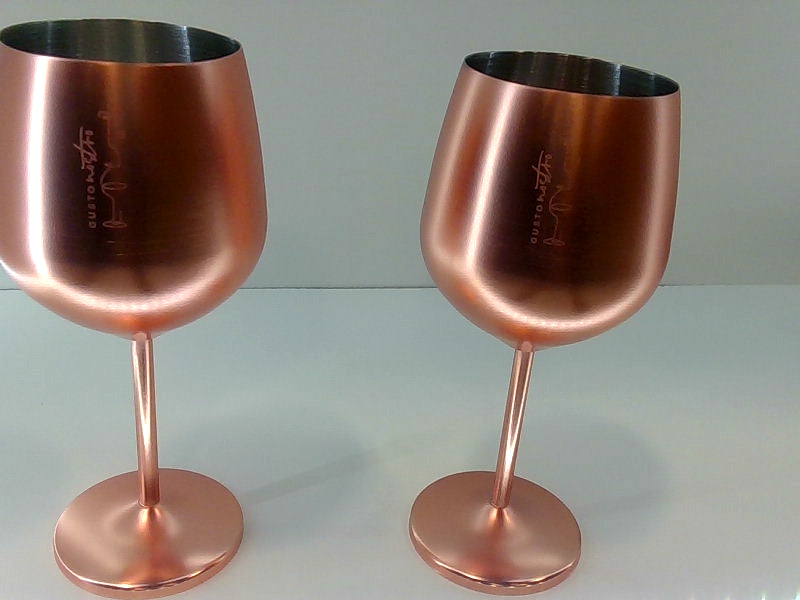 Copper-Colored Stainless Steel Wine Glasses Set