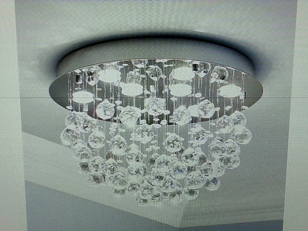 Saint Mossi 9 Light Round Crystal Flush Mount Ceiling Chandelier