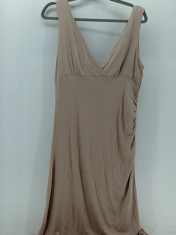 Poliana Plus Women's X-Large Tan Casual Long Dress