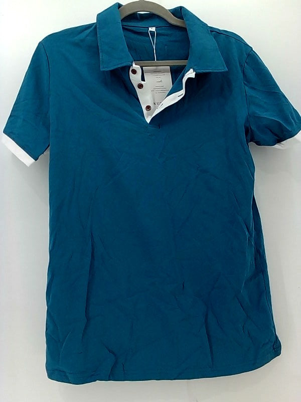 Kuyigo Mens Polo Shirt Short Sleeve Polo Shirt Color A6 Deep Teal Size Small