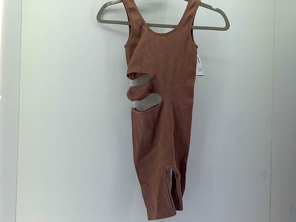 Active USA Women's Cutout Romper Dress Small Tan