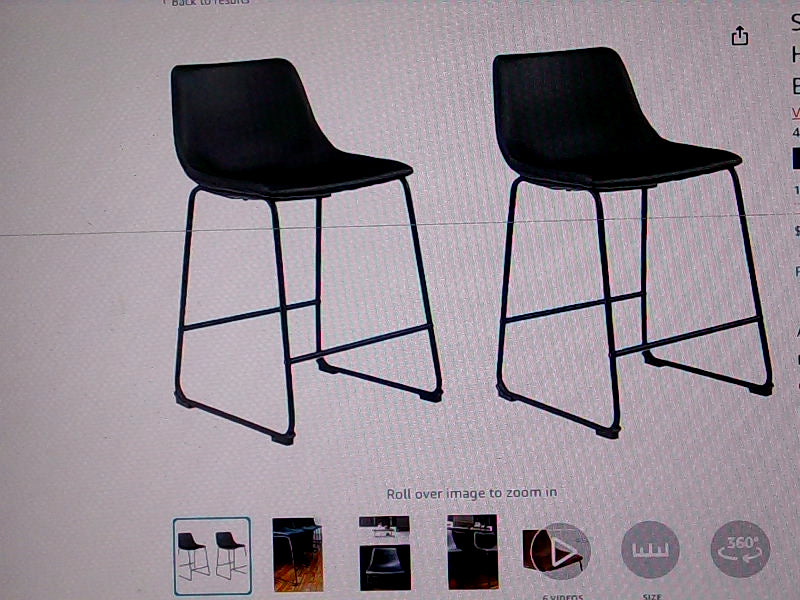 Signature Design by Ashley Black Modern Counter Stools 2 Count