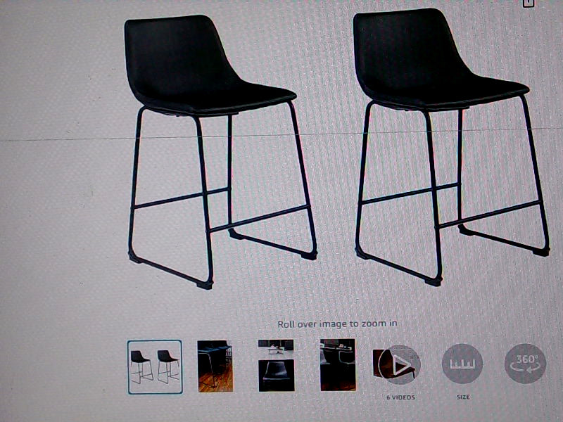 Signature Design by Ashley Black Modern Counter Stools 2 Count