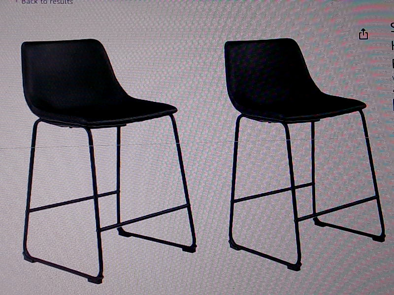 Signature Design by Ashley Black Modern Counter Stools 2 Count