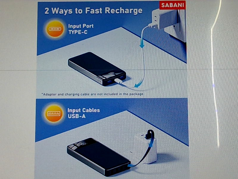 Sabani Portable Charger with Built In Cables 3500mAh 22.5W