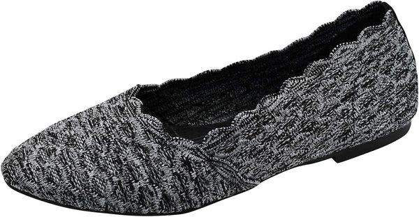 Skechers Women's Cleo Honeycomb Black Charcoal Flats 9.5 Pair of Shoes