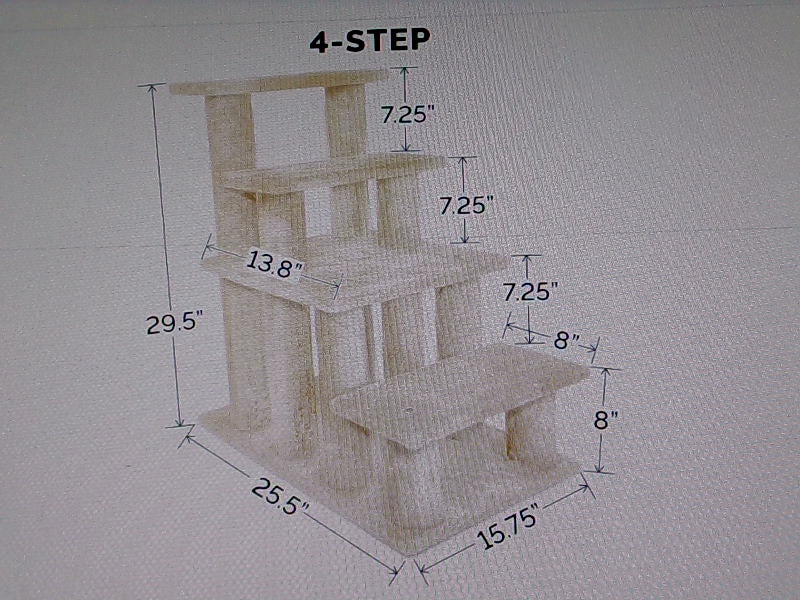 Furhaven Steady Paws 4-Step Pet Stairs - Cream