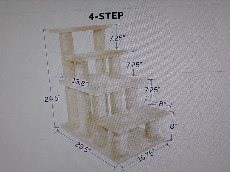 Furhaven Steady Paws 4-Step Pet Stairs - Cream